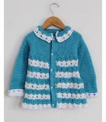 Woonie Full Sleeves Frock with Collar Detail-Blue