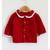 Woonie Handmade Crochet Red Sweater with Fur Border for Kids