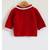 Woonie Handmade Crochet Red Sweater with Fur Border for Kids