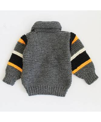 Woonie Handmade Striped Pullover with Collar Detail 2