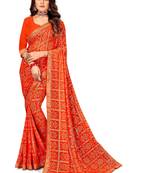 Women's Bandhani Georgette Saree With Blouse Piece