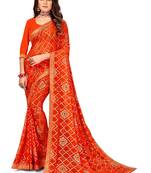 Women's Bandhani Georgette Saree With Blouse Piece