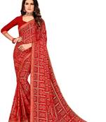 Women's Bandhani Georgette Saree With Blouse Piece