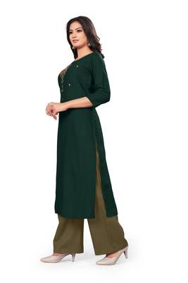 Green embroidered rayon pakistani-kurtis 2