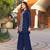 Saahmriga Blue Color Embroidered Faux Georgette Semi Stitched Kurti Palazzo Set