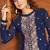 Saahmriga Blue Color Embroidered Faux Georgette Semi Stitched Kurti Palazzo Set