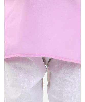 BownBee Boys Stand Collar Cotton Kurta pajama Lilac 2