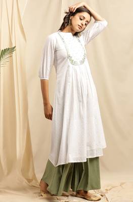 White embroidered cotton kurtas-and-kurtis 3