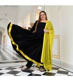 Black Starling Rayon Anarkali Set