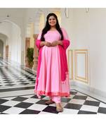 Pink Flamingo Rayon Anarkali Set