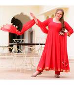 Red Sunbird Rayon Anarkali Set