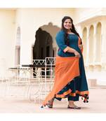 Ocean Bluebird Rayon Anarkali Set