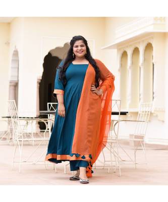 Ocean Bluebird Rayon Anarkali Set 5