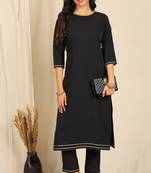 Black plain crepe salwar