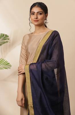 Janasya Beige plain silk salwar 2