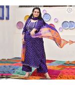 Purple Bandhani Bahar Gota Patti Handwork Suit Set