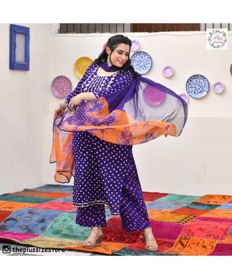 Purple Bandhani Bahar Gota Patti Handwork Suit Set 2