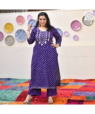 Purple Bandhani Bahar Gota Patti Handwork Suit Set 3