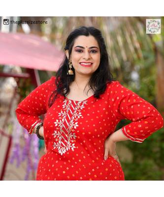 Red Bandhani Bahar Gota Patti Handwork Suit Set 3