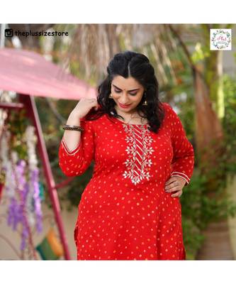 Red Bandhani Bahar Gota Patti Handwork Suit Set 4
