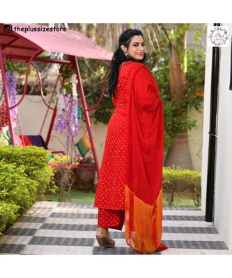 Red Bandhani Bahar Gota Patti Handwork Suit Set 5