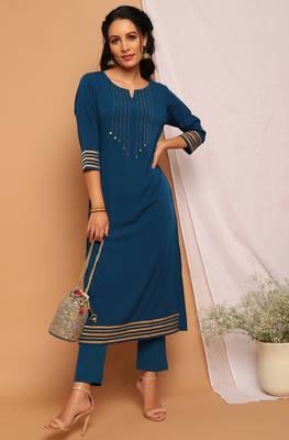 Janasya Teal gotta patti crepe salwar 1
