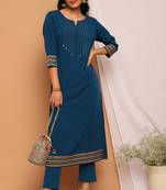 Janasya Teal gotta patti crepe salwar