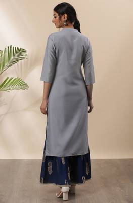 Grey embroidered silk kurtas-and-kurtis 4