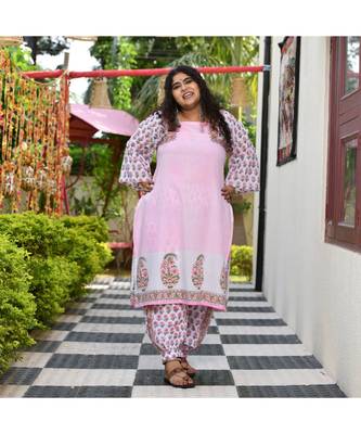 Carnation Pink Jaipuri Handblock Suit Set 2