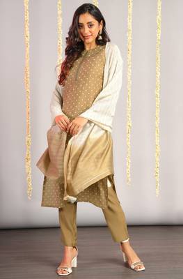 Gold bandhej silk salwar 1
