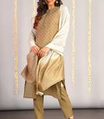 Gold bandhej silk salwar