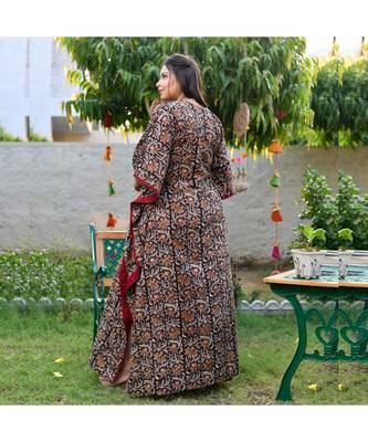 Kalamkari Printed Tie String Kaftan 3