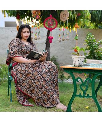 Kalamkari Printed Tie String Kaftan 5