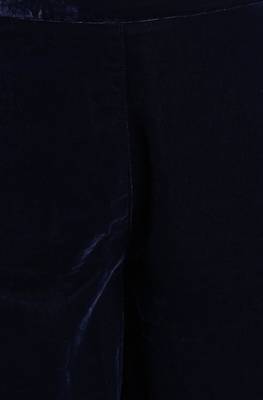 Navy-blue embroidered velvet salwar 2