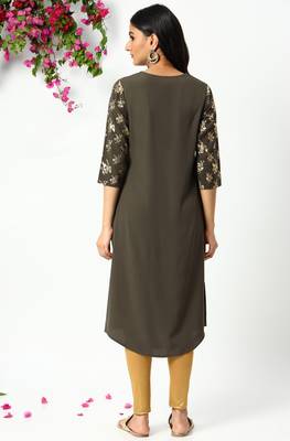 Grey printed crepe kurtas-and-kurtis 4
