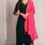 Janasya Green embroidered velvet salwar