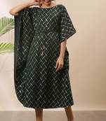 Green printed crepe kurtas-and-kurtis