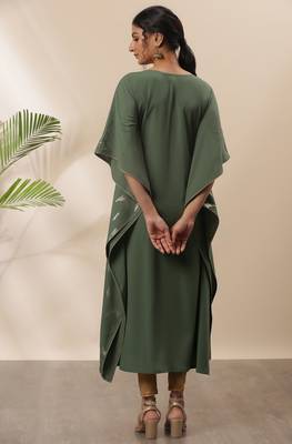 Janasya Green printed crepe kurtas-and-kurtis 4