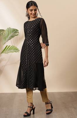 Black printed crepe kurtas-and-kurtis 2