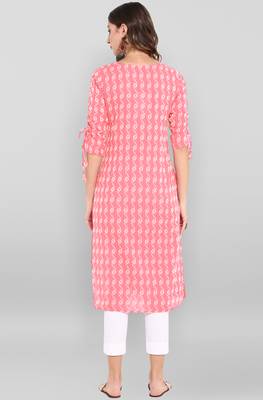 Pink woven cotton kurtas-and-kurtis 4
