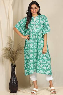 Green printed cotton kurtas-and-kurtis 1