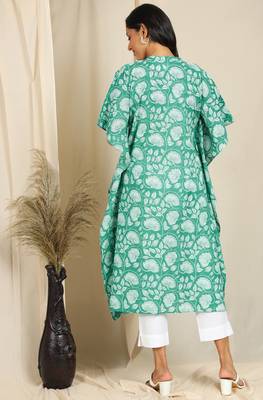 Green printed cotton kurtas-and-kurtis 4