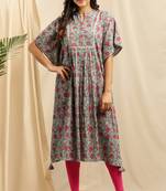 Sea-green printed cotton kurtas-and-kurtis