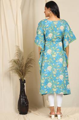 Blue printed cotton kurtas-and-kurtis 4