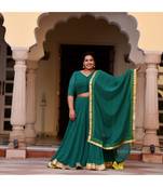 Green Mothda Lehenga Set