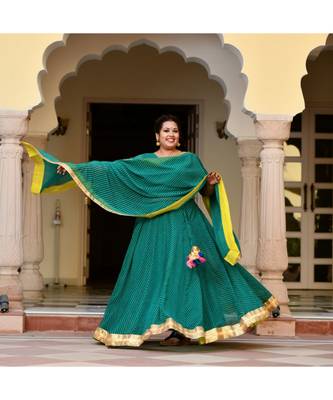 Green Mothda Lehenga Set 3