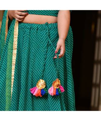 Green Mothda Lehenga Set 5