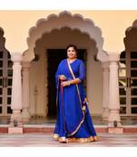 Navy Blue Mothda Lehenga Set