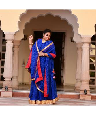 Navy Blue Mothda Lehenga Set 3