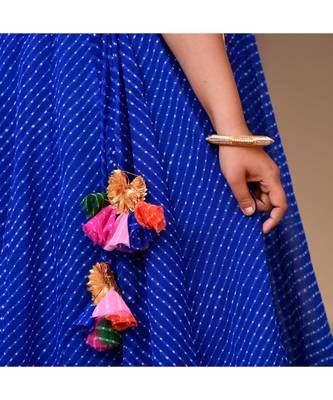 Navy Blue Mothda Lehenga Set 4